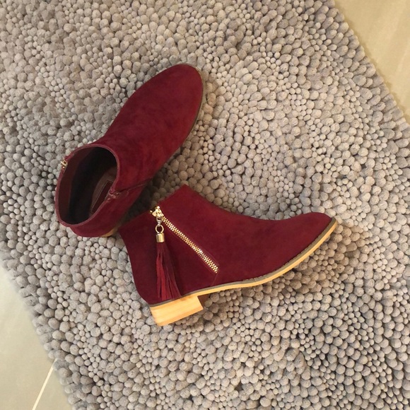 Shoes - •wine red ankle boots•